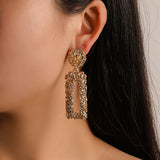 Natashahs Vintage Earrings Large for Women Statement Earrings Geometric Gold Metal Pendant Earrings Trend Fashion Jewelry - NATASHAHS