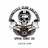 Biker Patch Iron-on Transfers for Clothing Thermoadhesive Patches on Clothes DIY Skull Stickers Motorcycle Applique Stripes Punk - NATASHAHS