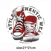 Cool shoes Iron on transfer for clothing iron on vinyl transfer logo patch badge stickers on clothes fabric thermo applique diy - NATASHAHS