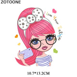 Fashion Lady Heat Transfer Stickers Clothing Patches for Top Household Iron-on Transfers DIY Decoration Appliqued Parches - NATASHAHS