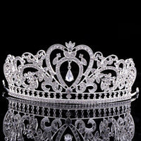 Gorgeous Heart Wedding Tiara Jewelry Sets Diadem Shiny Bridal Crown Queen Tiaras Shinning Rhinestone Crystal Hair Jewelry Sets