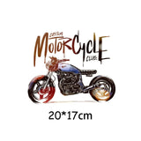 Cool  Motorcycle Iron on Heat Transfers Fashion Letter  Stripe on Clothes Iron Patch Summer Style Ironing Sticker - NATASHAHS