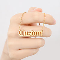 Personalized Stainless Steel Name Custom Necklaces For Women Men Gold Silver Chain Lover