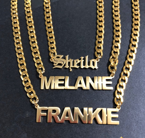 Personalized Single Traditional Custom English style Name Necklace for Man & Woman