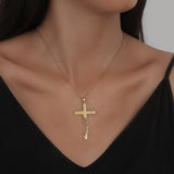 Personalized Name Necklaces in a Cross For Women Men Gold Silver Chain Lovers