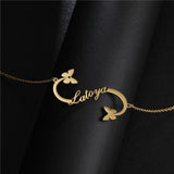 Personalized single Name Necklace with a underlined heart For Women Men Gold Silver Chain Lovers