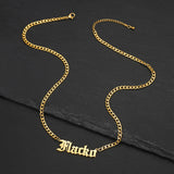 Personalized Stainless Steel Name Custom Necklaces For Women Men Gold Silver Chain Lover