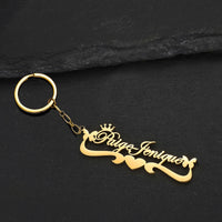 Customized Personalized Name Pendant Keychain Custom Lovers Name Text Key Chain Stainless Steel Jewelry for Women Men Keyring