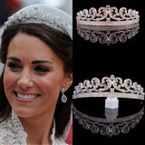 Baroque Princess Diana William Kate Bridal Crown Tiaras Boutique Rhinestone Diadem Veil Tiara Headbands Wedding Hair Accessories - NATASHAHS