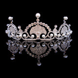 Kate& William Royal Rhinestone Crystal Wedding Hair Crown Tiara Hair Jewelry Crown Wedding Pearl Hair Accessories Bride Hairband - NATASHAHS